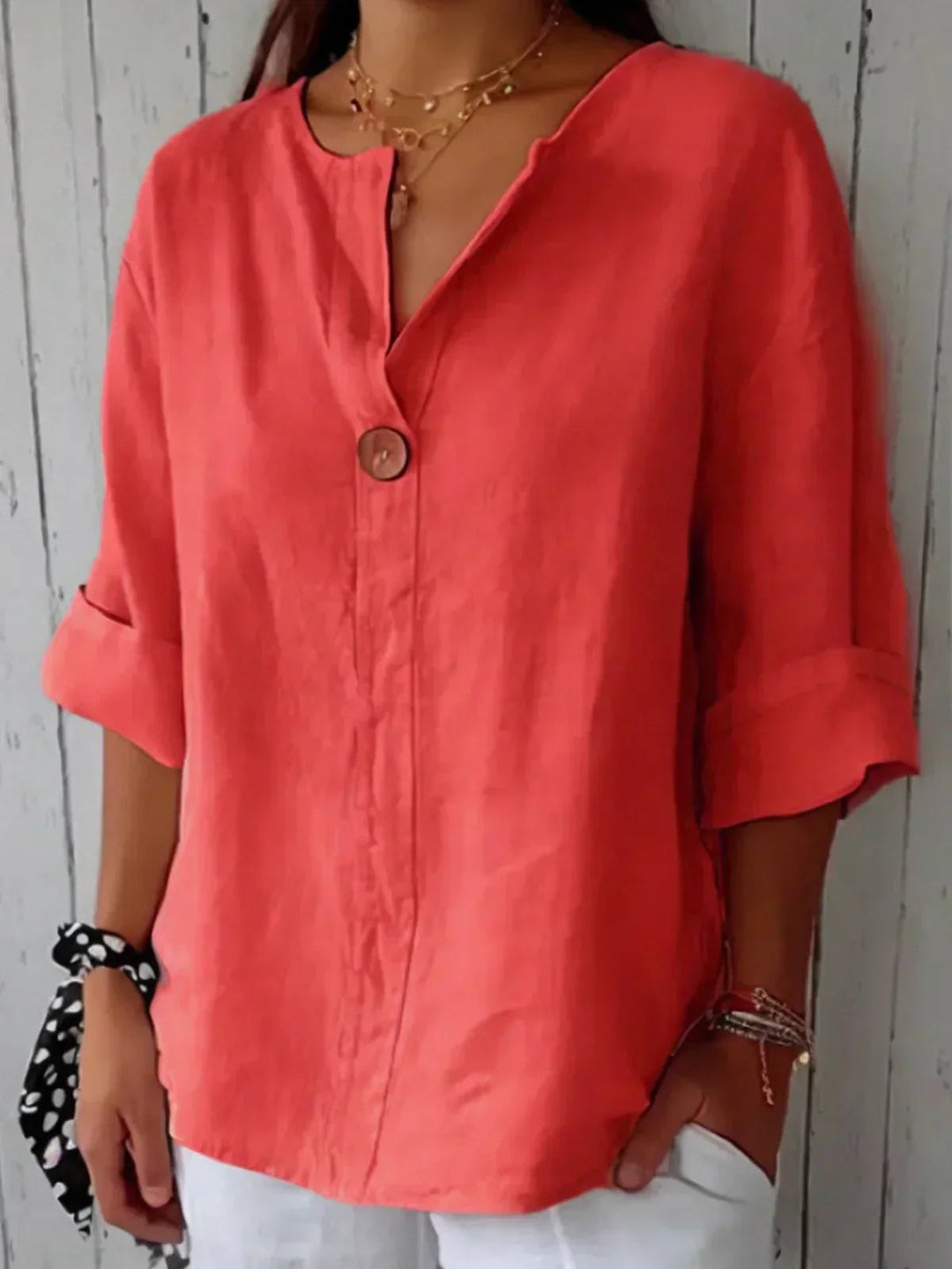 Relaxed V-Neck Blouse
