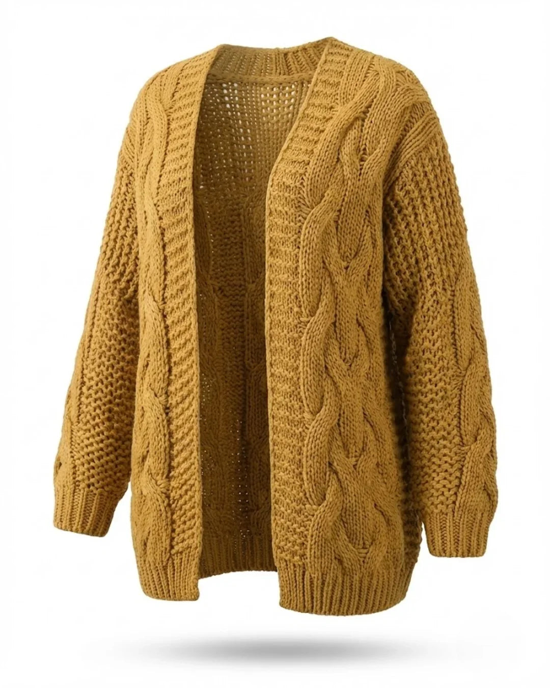 Karine™ | Cable-Knit Oversized Short Cardigan