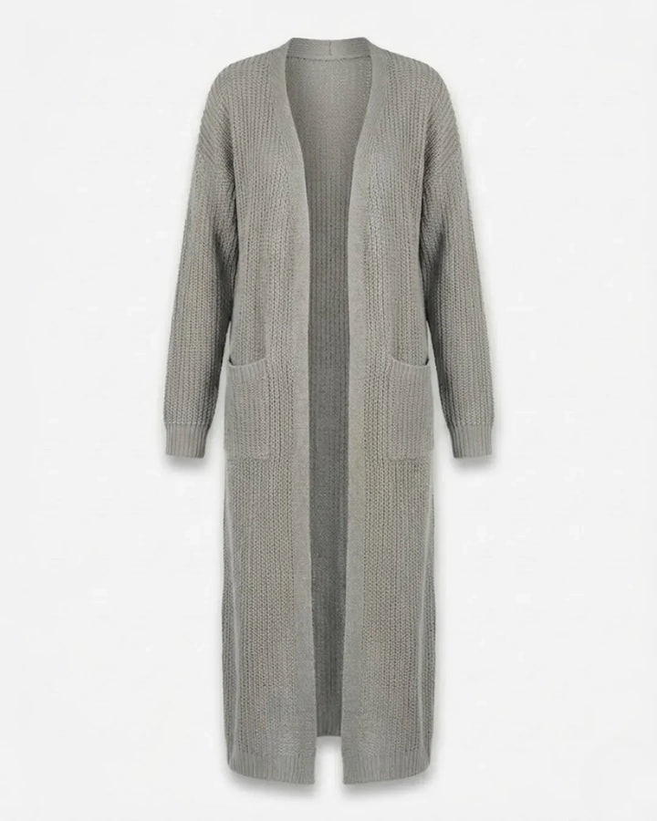 Giada™ | Open-Front Pocket Long Knit Cardigan