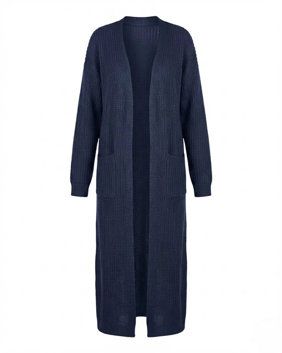 Giada™ | Open-Front Pocket Long Knit Cardigan