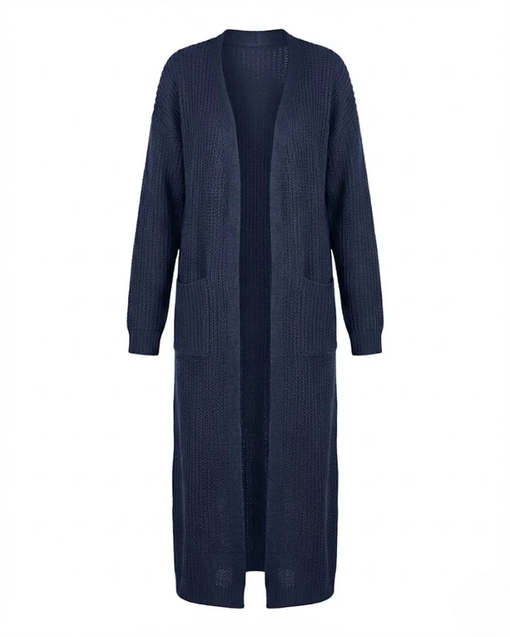 Giada™ | Open-Front Pocket Long Knit Cardigan
