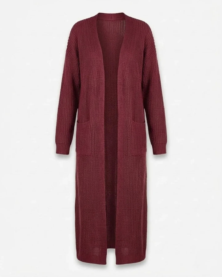 Giada™ | Open-Front Pocket Long Knit Cardigan