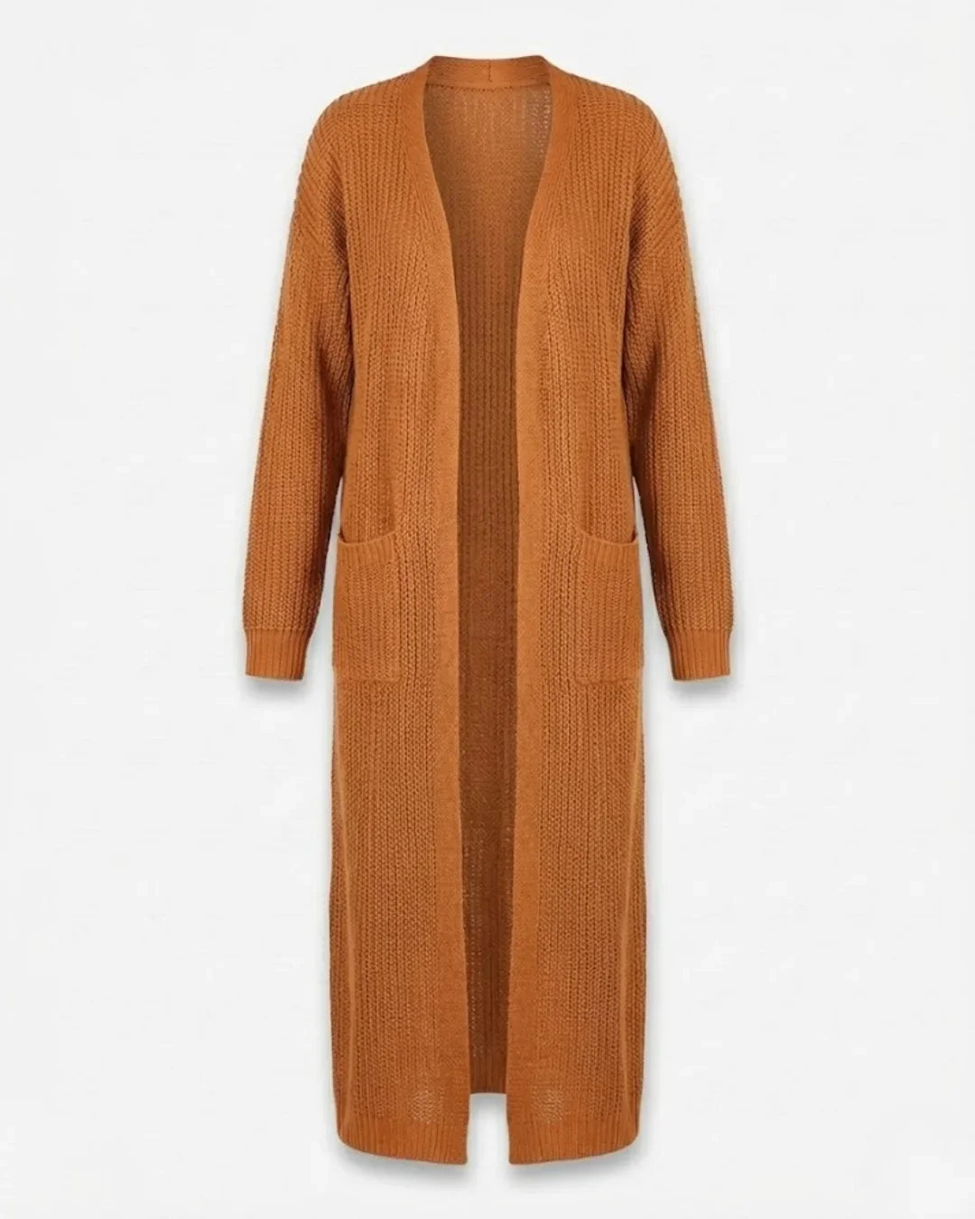 Giada™ | Open-Front Pocket Long Knit Cardigan
