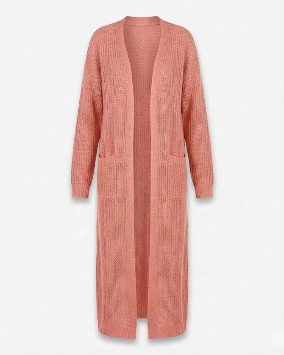Giada™ | Open-Front Pocket Long Knit Cardigan
