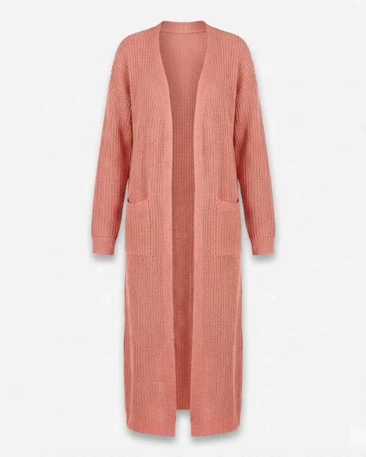 Giada™ | Open-Front Pocket Long Knit Cardigan