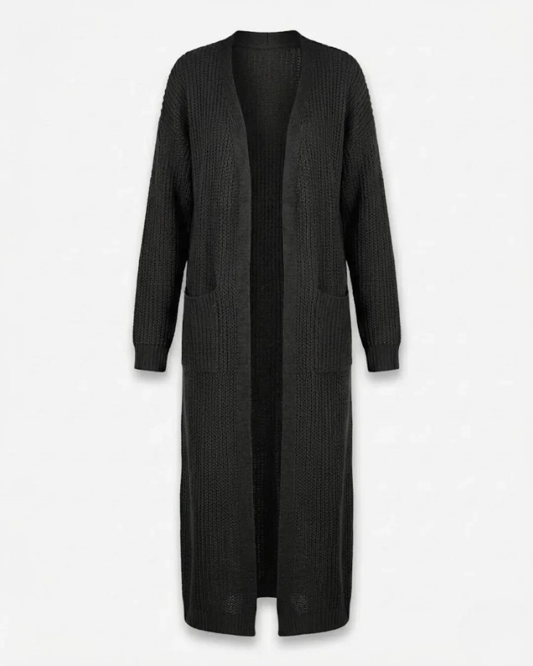 Giada™ | Open-Front Pocket Long Knit Cardigan