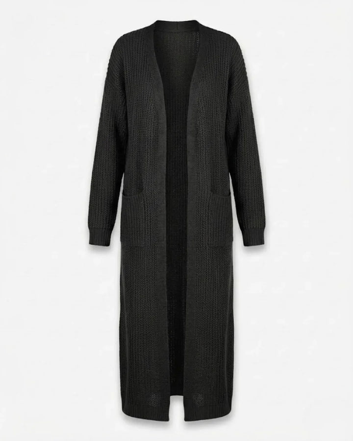 Giada™ | Open-Front Pocket Long Knit Cardigan