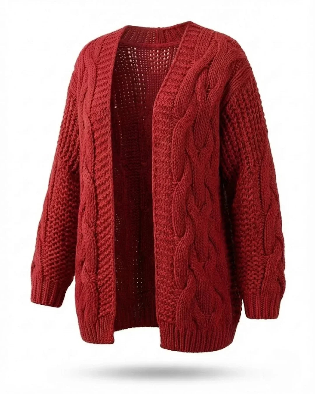 Karine™ | Cable-Knit Oversized Short Cardigan