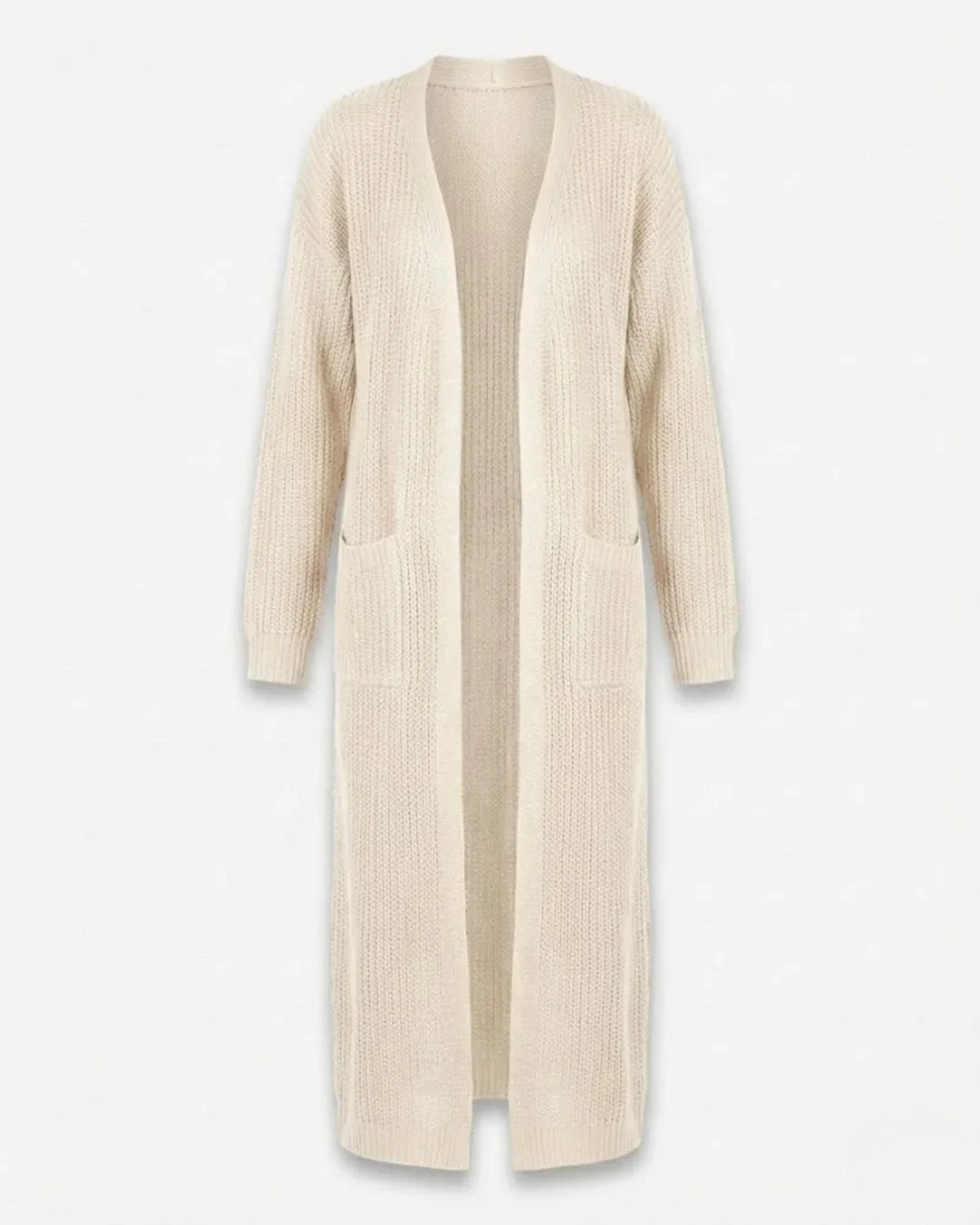 Giada™ | Open-Front Pocket Long Knit Cardigan