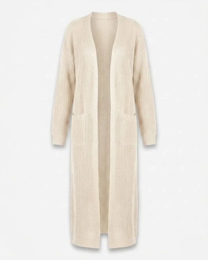 Giada™ | Open-Front Pocket Long Knit Cardigan