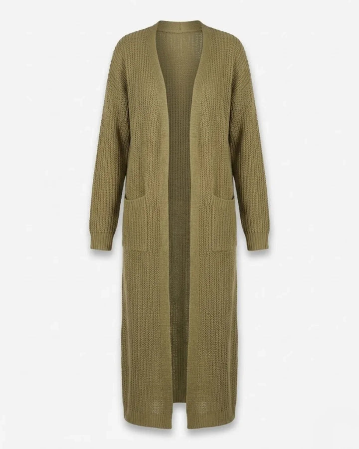 Giada™ | Open-Front Pocket Long Knit Cardigan