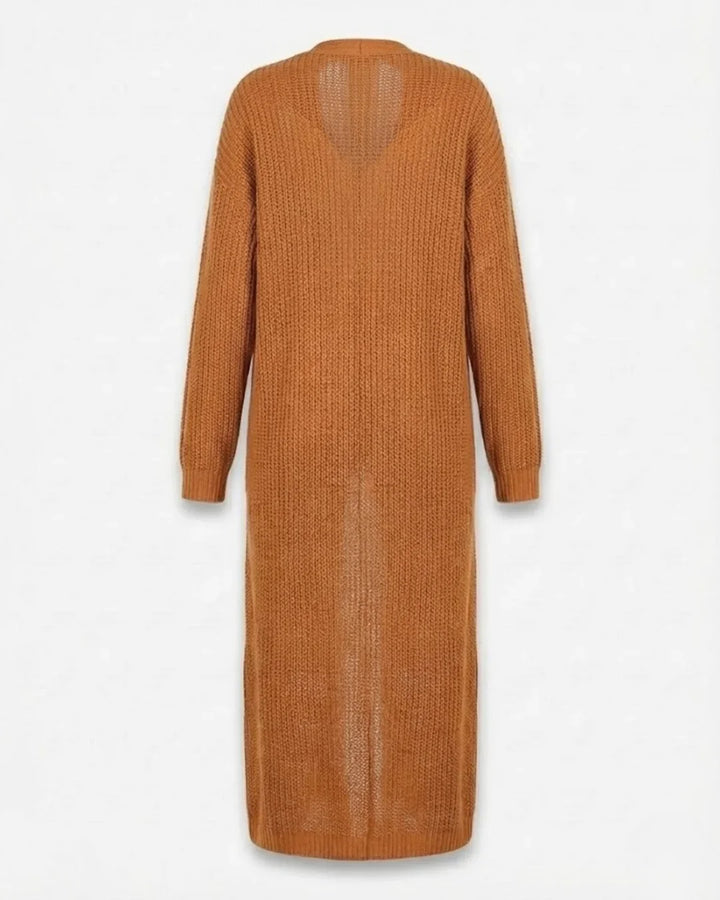 Giada™ | Open-Front Pocket Long Knit Cardigan