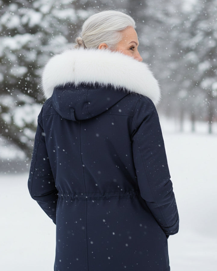 Ceridwen™ | Faux-fur hooded drawstring parka coat