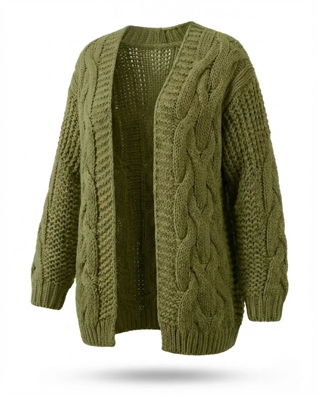 Karine™ | Cable-Knit Oversized Short Cardigan