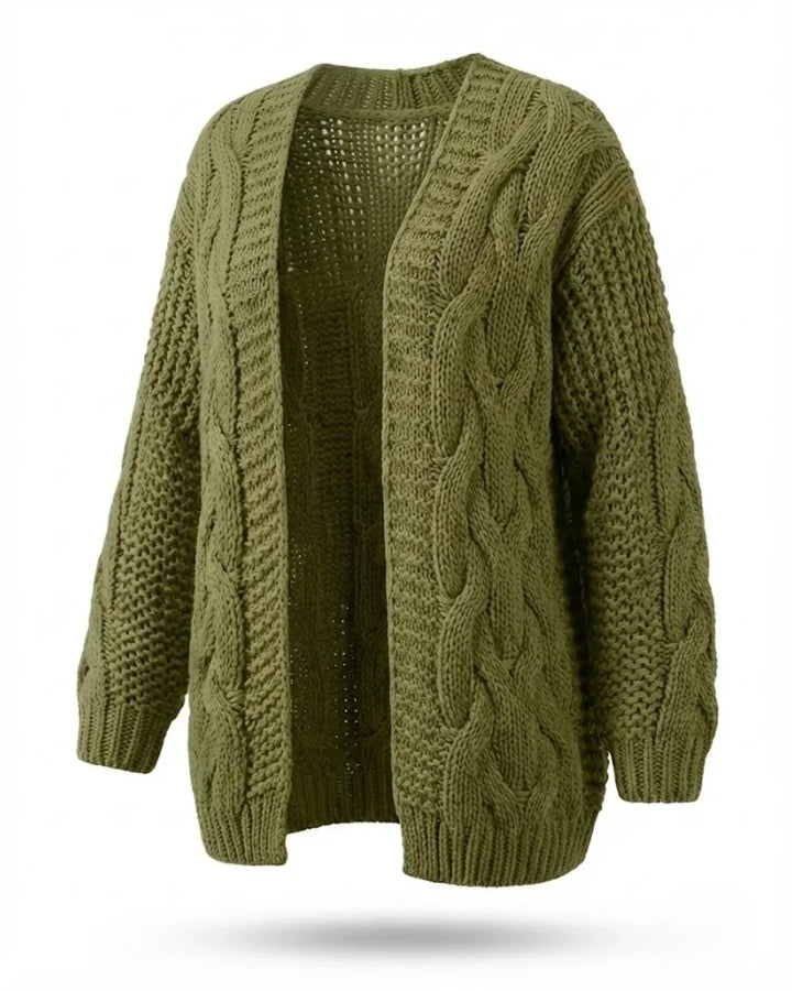 Karine™ | Cable-Knit Oversized Short Cardigan