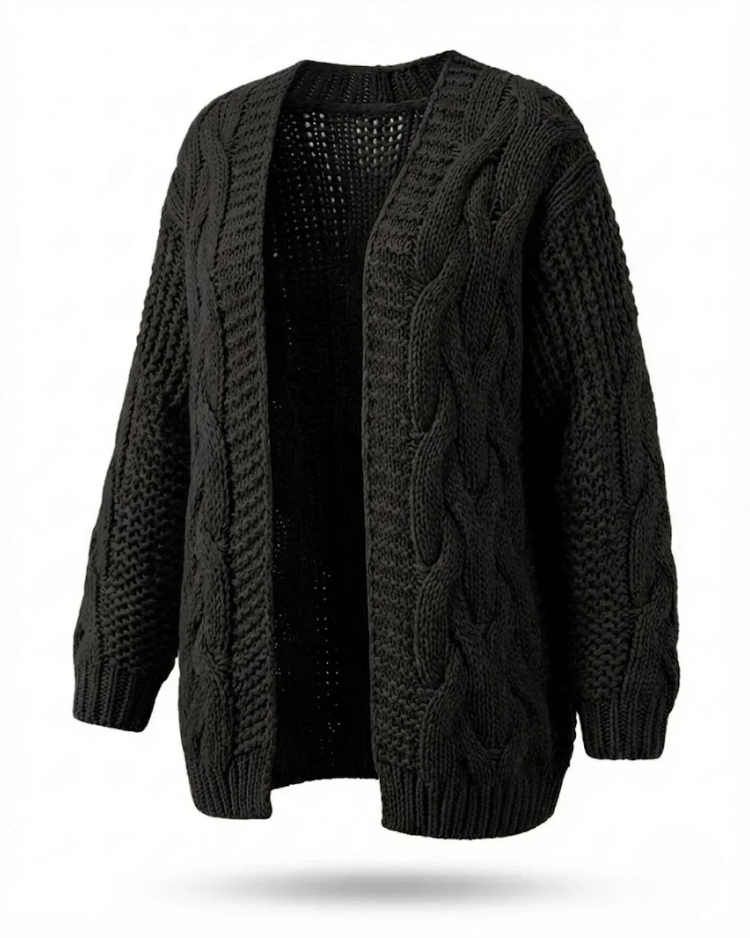 Karine™ | Cable-Knit Oversized Short Cardigan