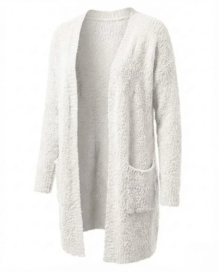 Imani™ | Bouclé Knit Open-Front Mid-Length Cardigan