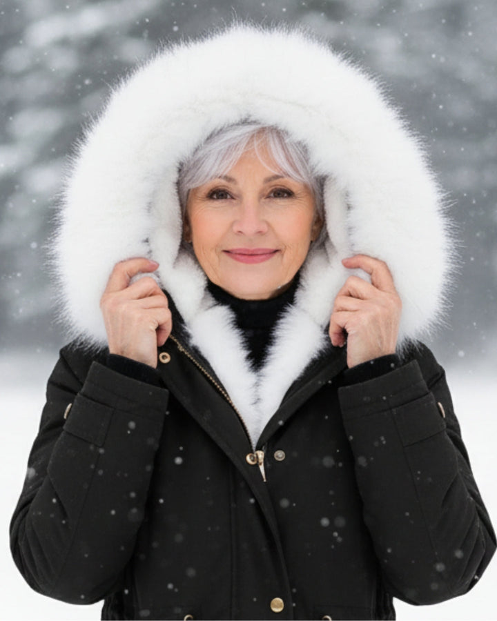 Ceridwen™ | Faux-fur hooded drawstring parka coat