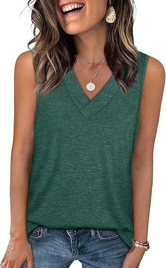 V-Neck Casual Sleeveless Tank Top