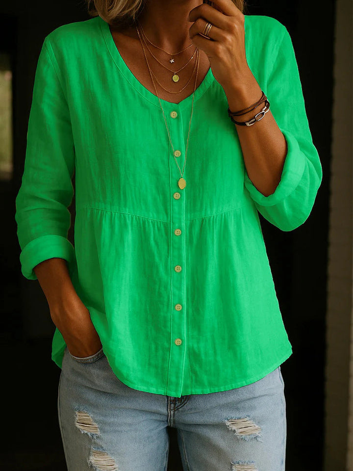 Wildflower Print Boho Button Blouse