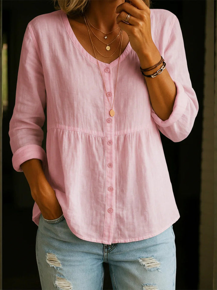 Wildflower Print Boho Button Blouse