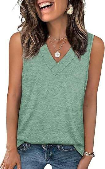 V-Neck Casual Sleeveless Tank Top