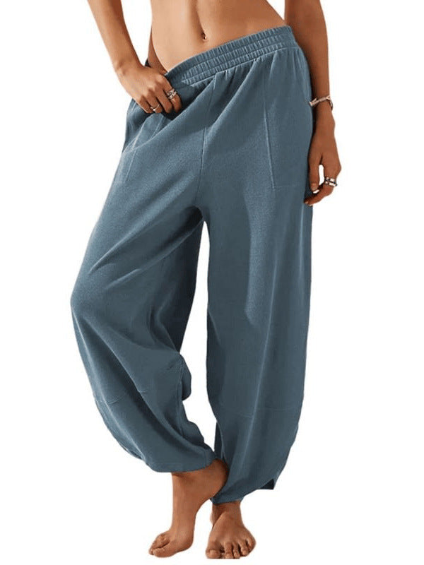 Casual Loose-Fit Elastic Waist Lantern Pants