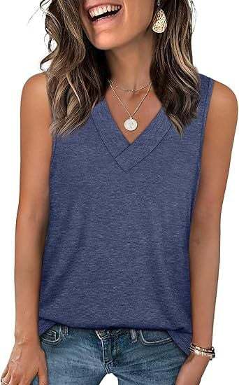 V-Neck Casual Sleeveless Tank Top