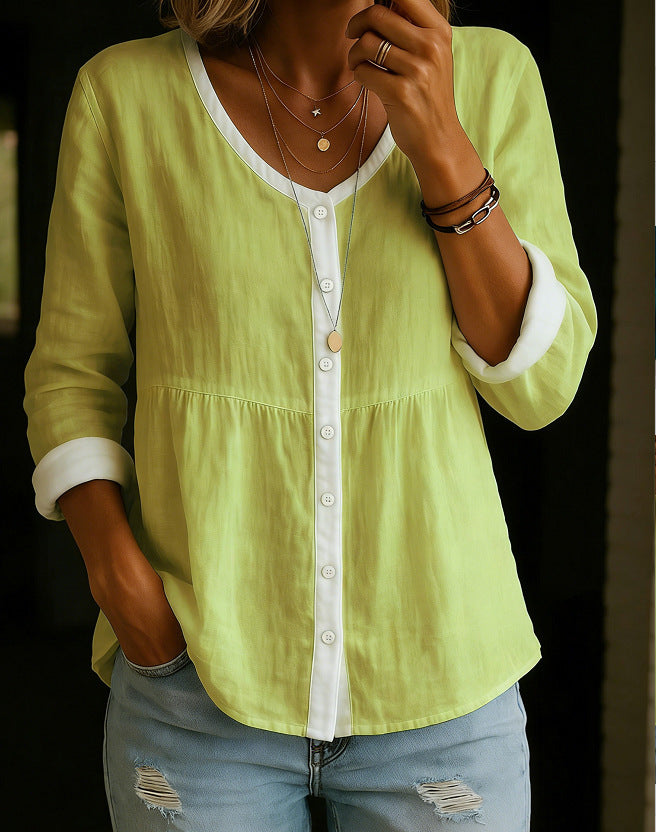 Wildflower Print Boho Button Blouse