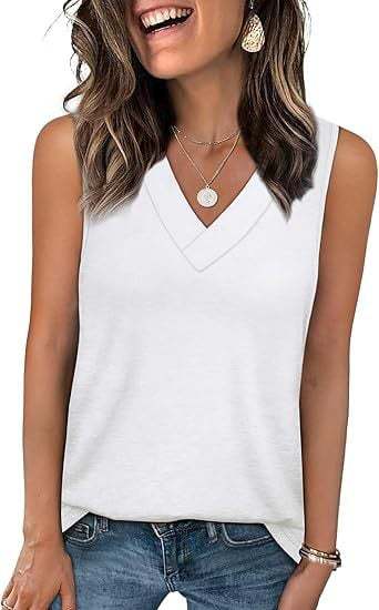 V-Neck Casual Sleeveless Tank Top