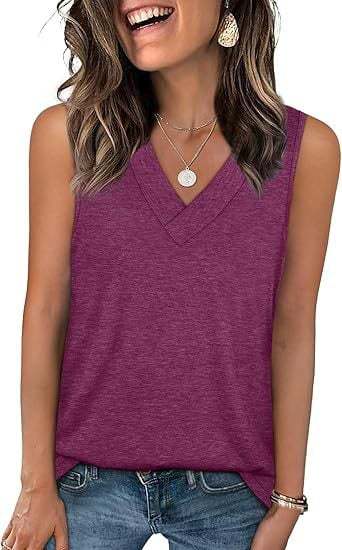 V-Neck Casual Sleeveless Tank Top
