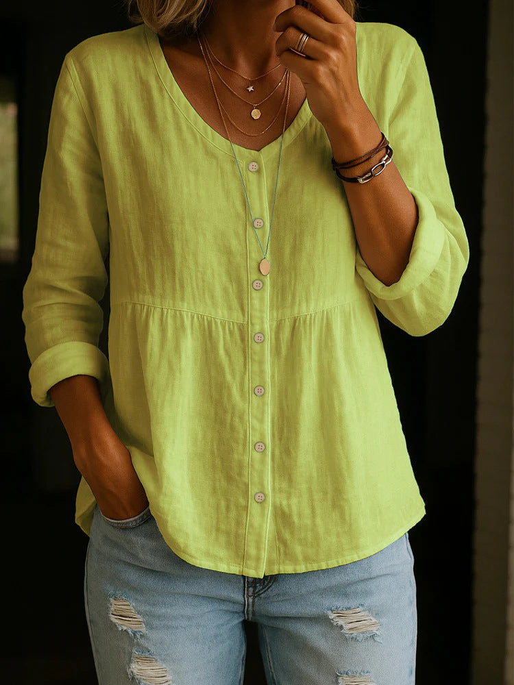 Wildflower Print Boho Button Blouse