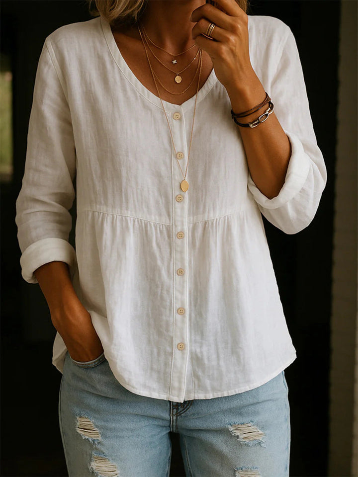 Wildflower Print Boho Button Blouse