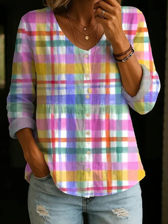 Wildflower Print Boho Button Blouse