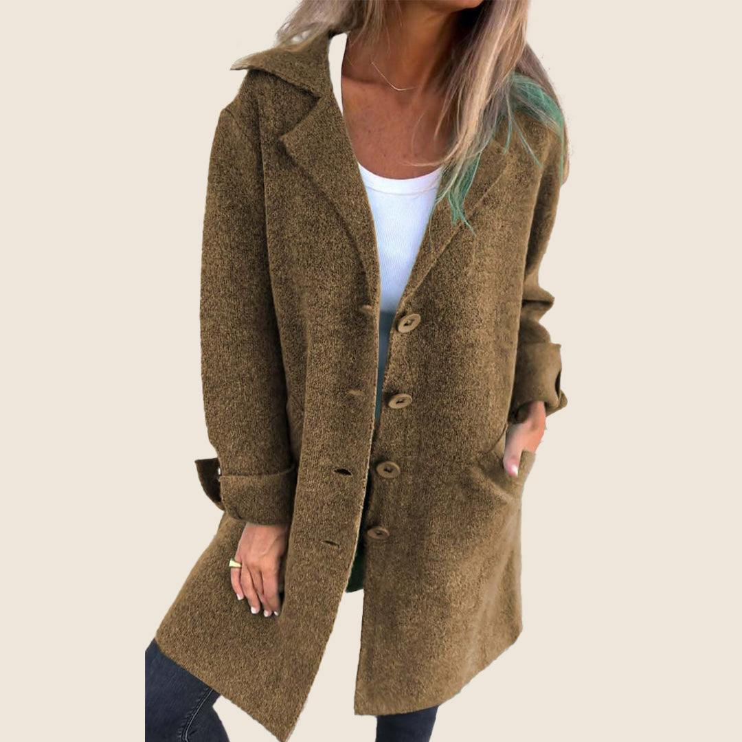 Eloise – Textured Button-Front Coat