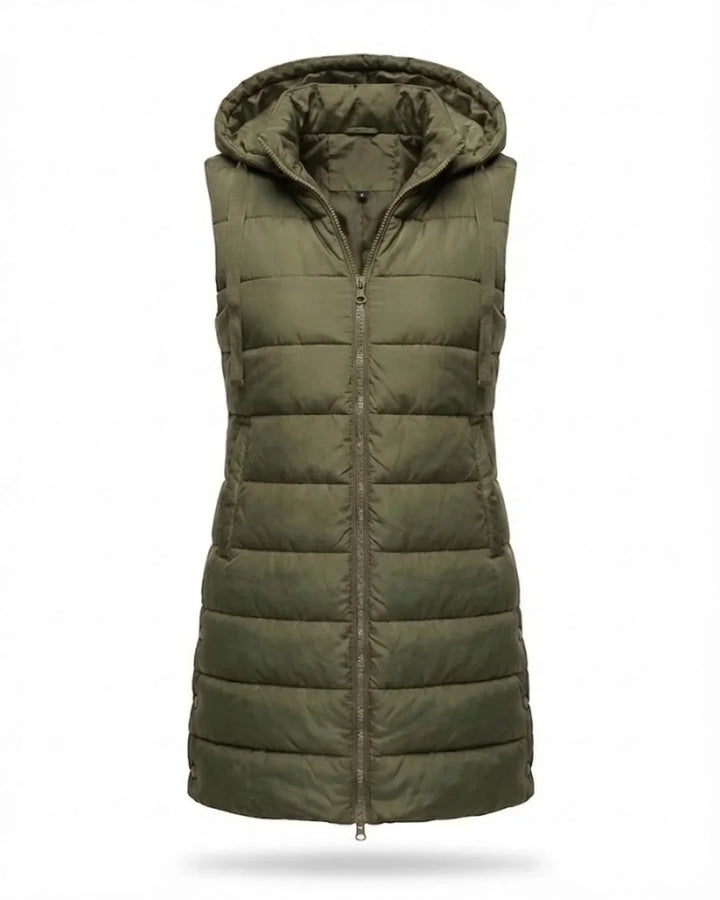 Sana™ | Hooded Longline Quilted Puffer Vest