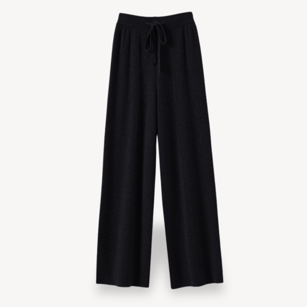 Serena™ | Drawstring high-waist wide-leg knit pants