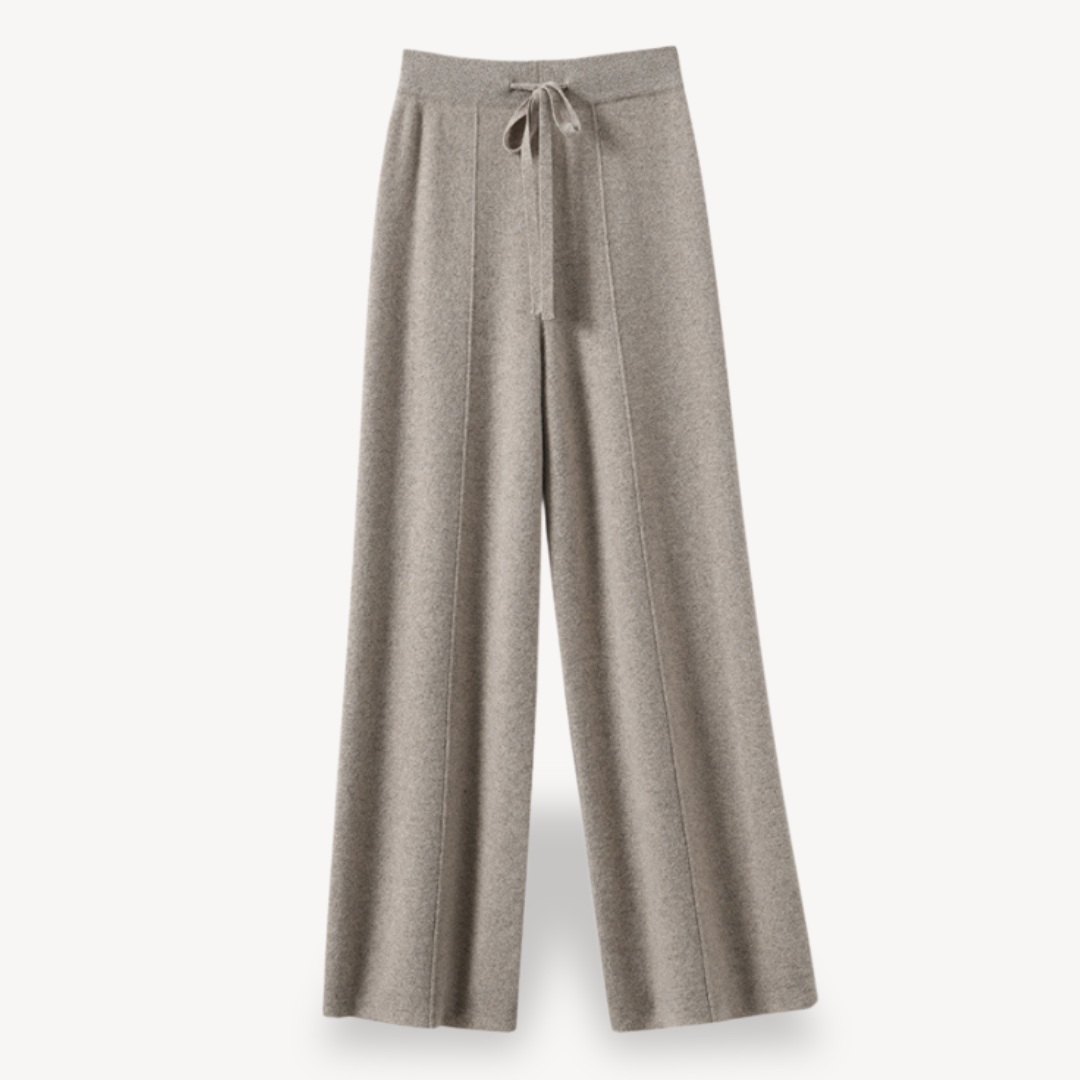 Serena™ | Drawstring high-waist wide-leg knit pants