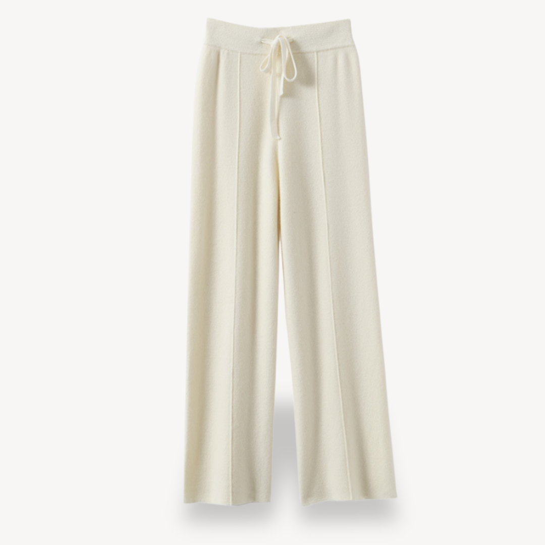Serena™ | Drawstring high-waist wide-leg knit pants