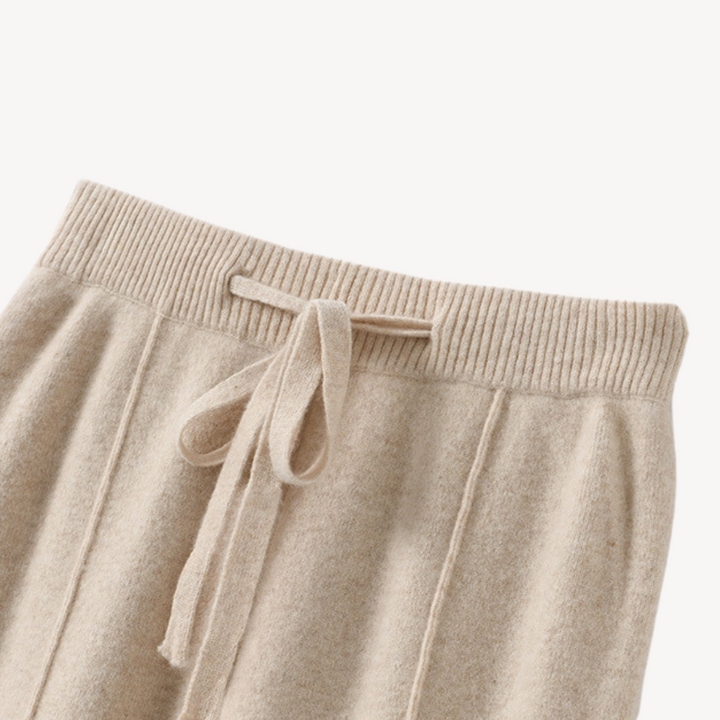 Serena™ | Drawstring high-waist wide-leg knit pants