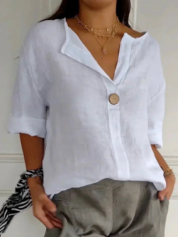 Relaxed V-Neck Blouse
