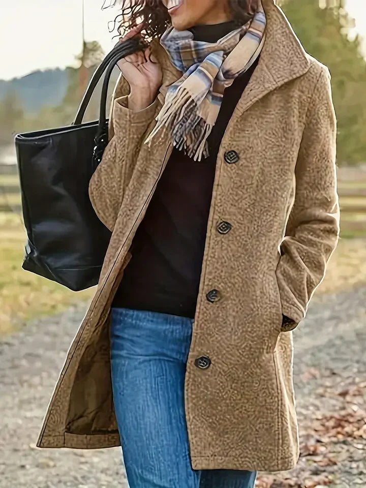 Aline™ | Long Casual Wool Coat